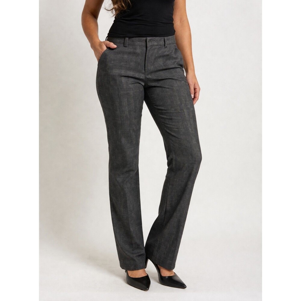 Calvin Klein Womens Gray Dress Pants Straight Leg Mid Rise Career Work Office...